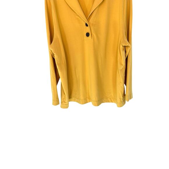 J. Jill Pure Jill Yellow Basic Casual Stretch Soft Button‎ Front Top Size 2X - Picture 4 of 11